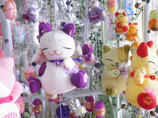 クリスタル&ヒーリングツールショップ タクレット まねき猫吊るし飾り 瑠璃寺猫神様